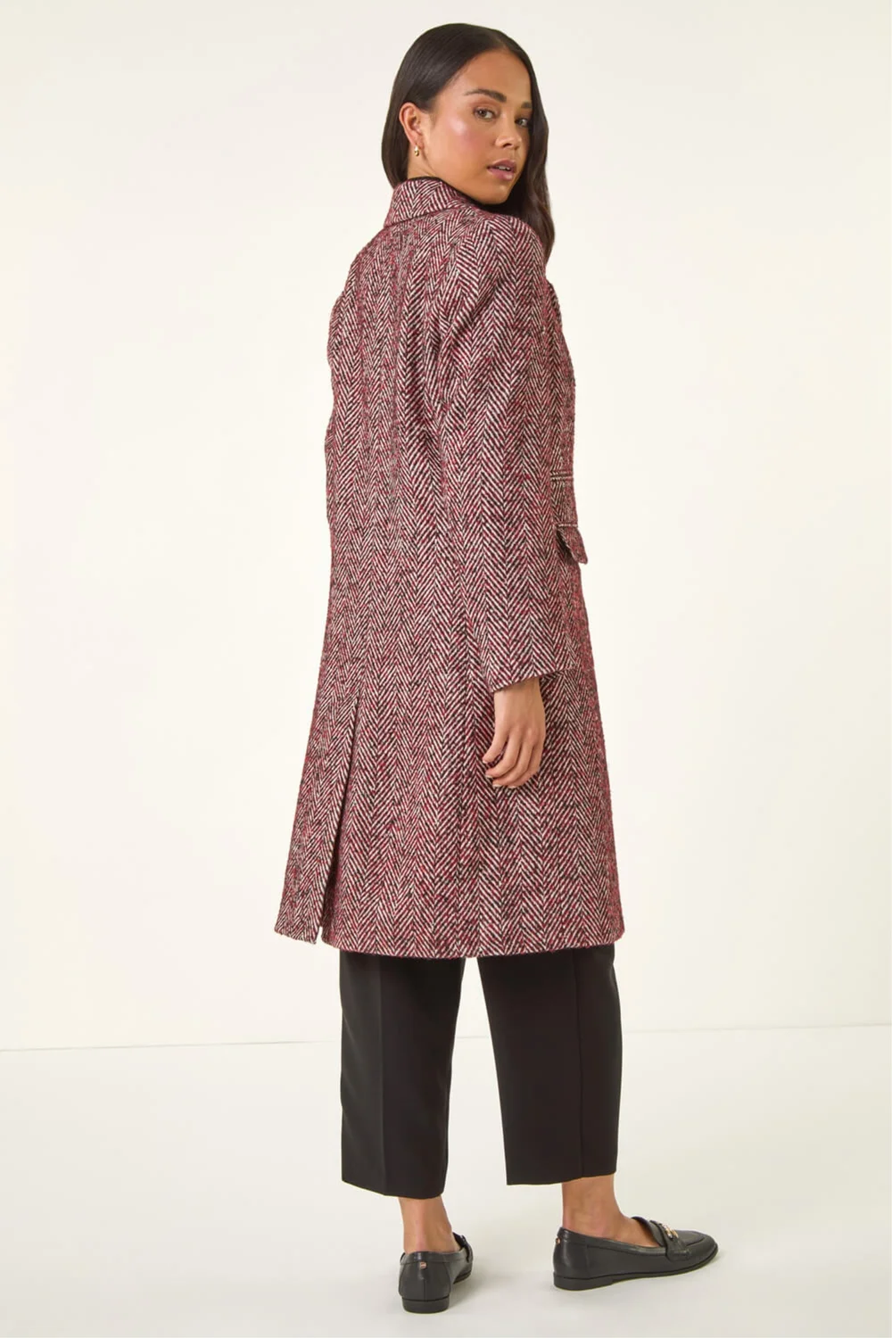 Roman Red Petite Herringbone Smart Coat - 10 Image 3