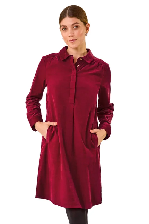 Roman Red Corduroy Tunic Shirt Dress - 20 Image 1