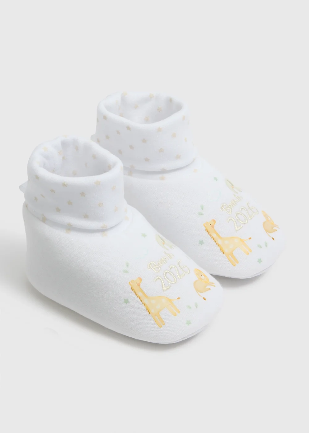 Baby White Born In 2026 Sock Boots (Newborn - 12mths) - Age 9 - 12 Months Image 1