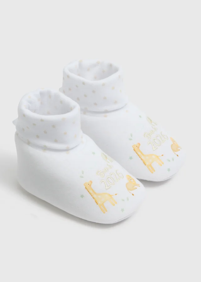 Baby White Born In 2026 Sock Boots (Newborn - 12mths)