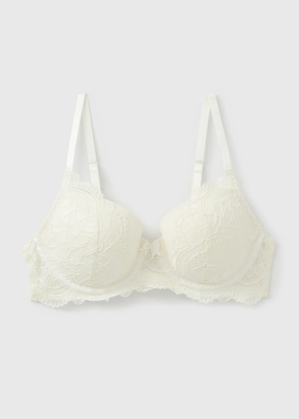Cream Lace Detail T-Shirt Bra - 32DD Image 1