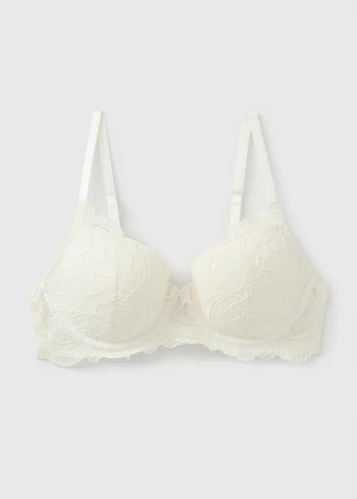 Cream Lace Detail T-Shirt Bra - 32DD Image 1