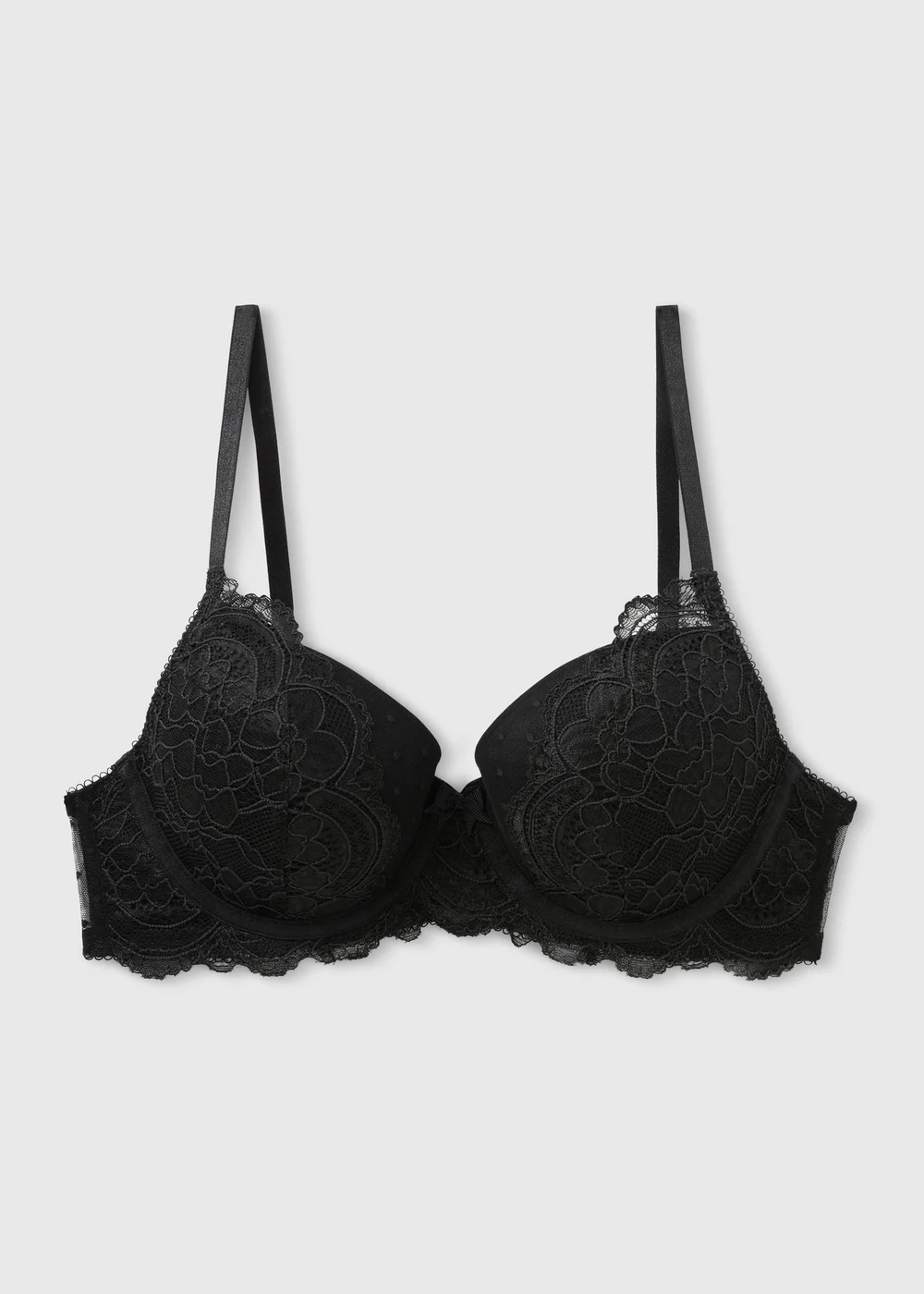 Black Lace Detail T-Shirt - 32B Image 3