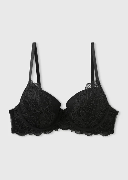 Black Lace Detail T-Shirt - 32B Image 3