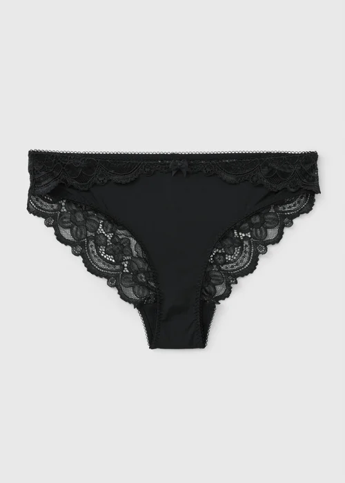 Black Lace Trim Brazilian Knickers - 8 Image 1