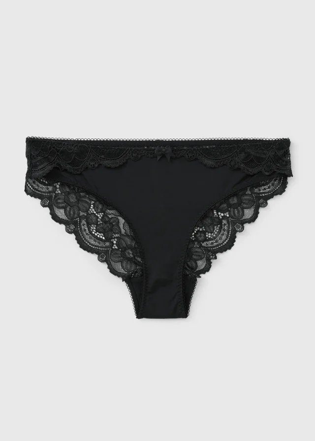 Black Lace Trim Brazilian Knickers