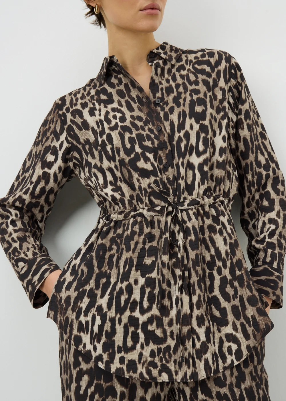 Brown Leopard Print Co Ord Blouse - 24 Image 2