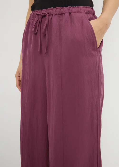 Raspberry Lyocell Wide Leg Trousers - 8/L31 Image 3
