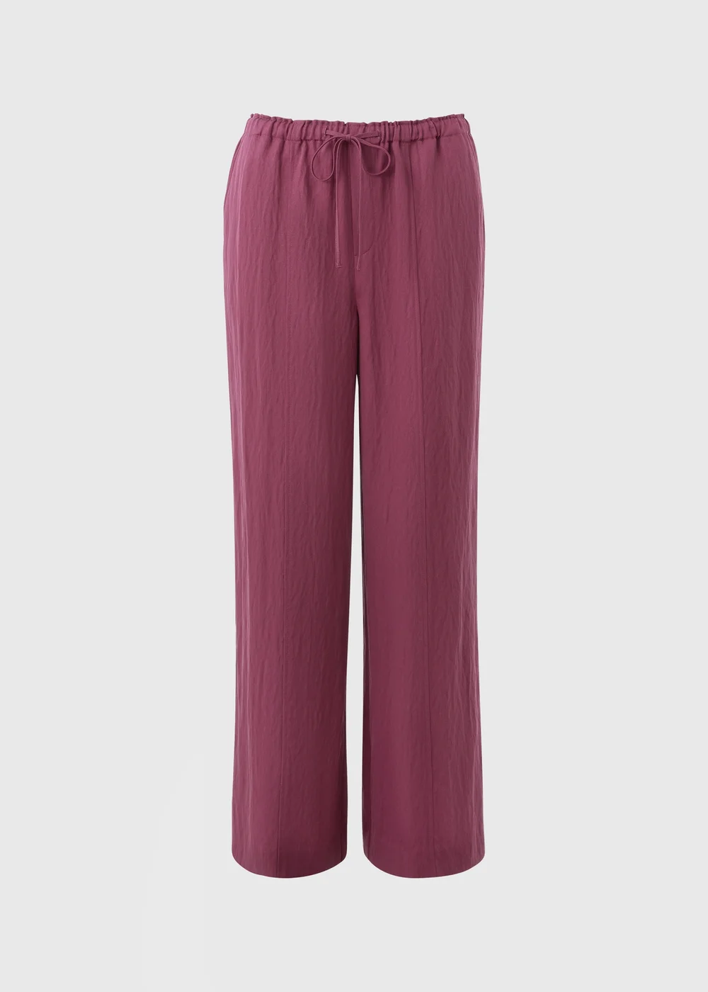 Raspberry Lyocell Wide Leg Trousers - 8/L31 Image 4