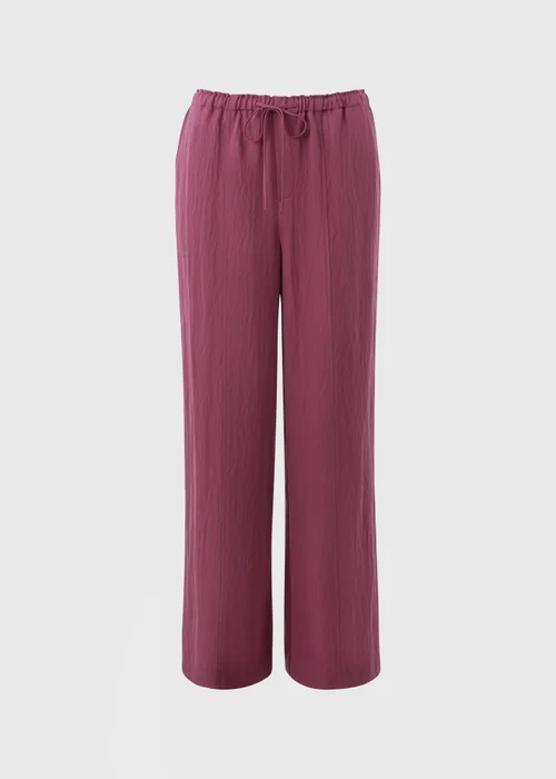 Raspberry Lyocell Wide Leg Trousers - 8/L31 Image 4
