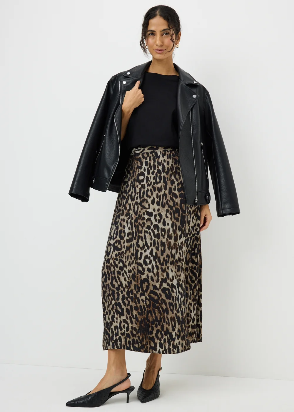 Brown Leopard Print Co Ord Midaxi Skirt - 26 Image 1