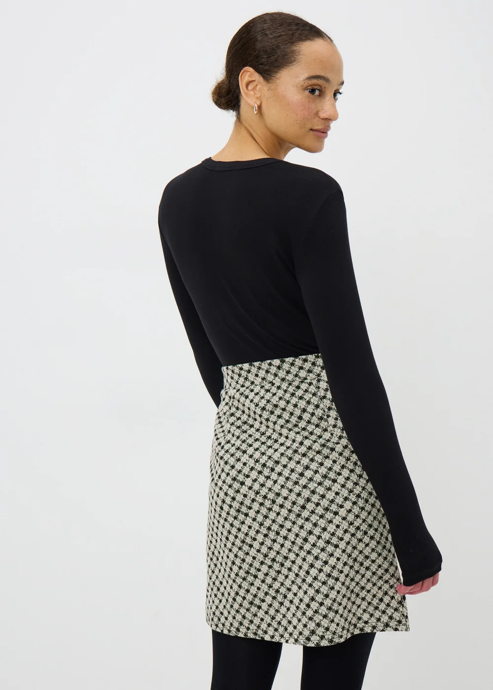 Black Check Jacquard Mini Skirt - 20 Image 1
