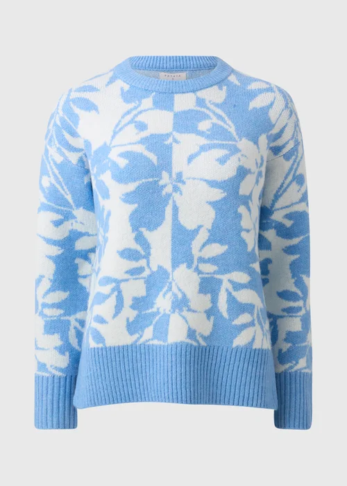 Blue Floral Jacquard Jumper - 3XL Image 3