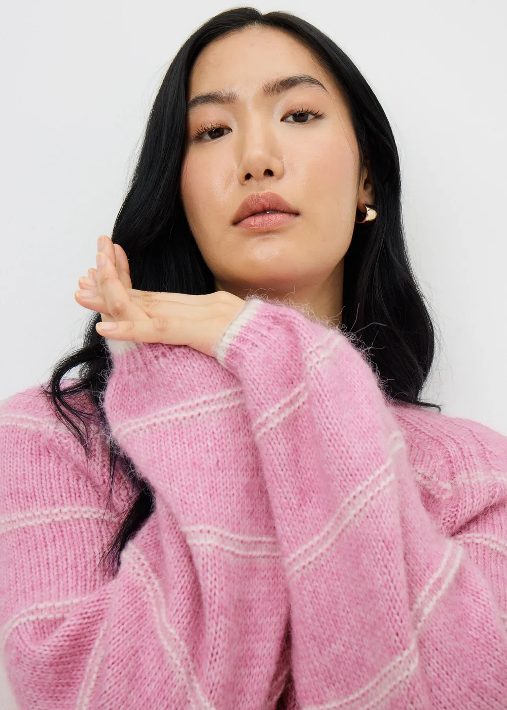 Pink Stripe Knitted Jumper - XS Image 2