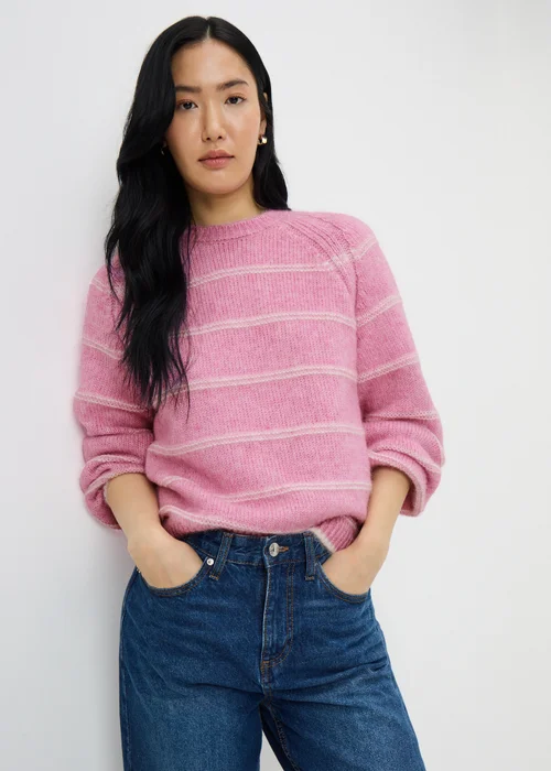 Pink Stripe Knitted Jumper - XS Image 1