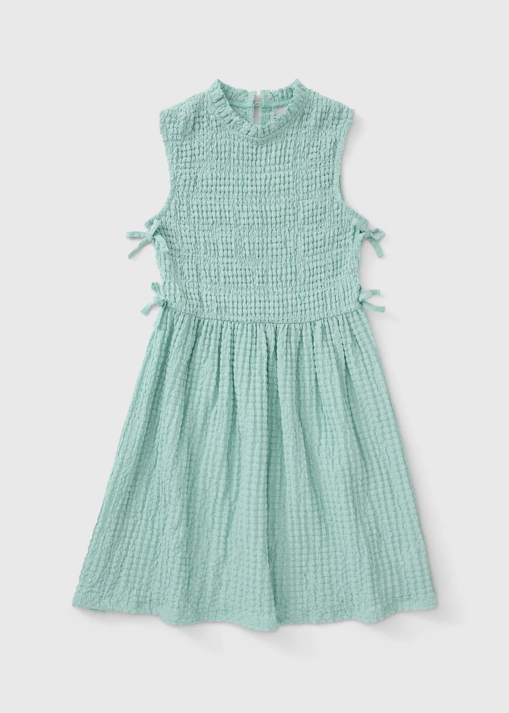 Girls Mint Textured Tie Trim Dress (7-15yrs) - Age 7 Years Image 1