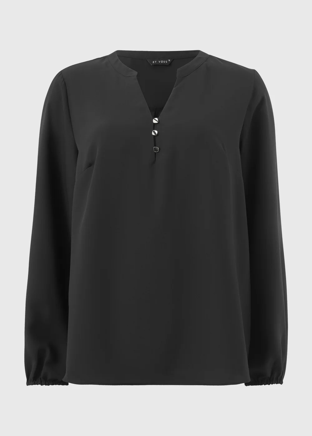 Et Vous Black Notch Neck Blouse - 8 Image 4