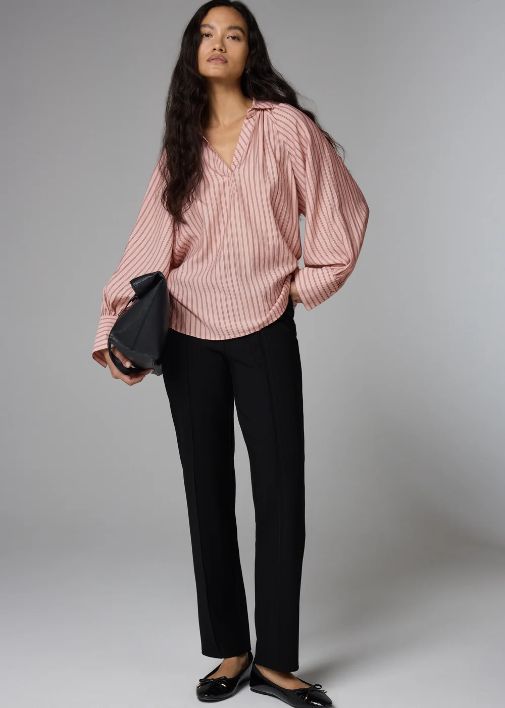 Et Vous Pink Stripe Puff Sleeve Blouse - 3XL Image 2