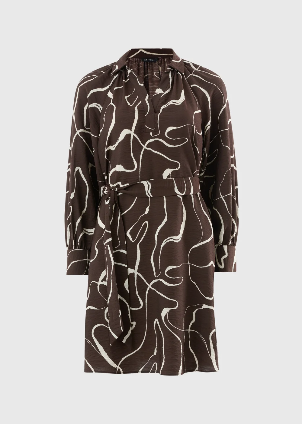 Et Vous Brown Wiggle Print Mini Dress - 8 | Matalan Et Vous Brown Wiggle Print Mini Dress - 8 | Matalan