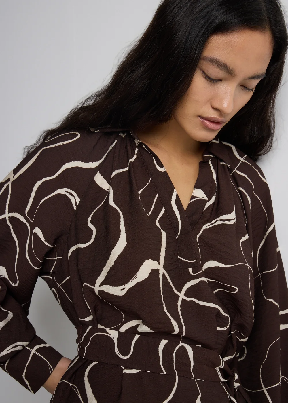 Et Vous Brown Wiggle Print Mini Dress - 8 | Matalan Et Vous Brown Wiggle Print Mini Dress - 8 | Matalan