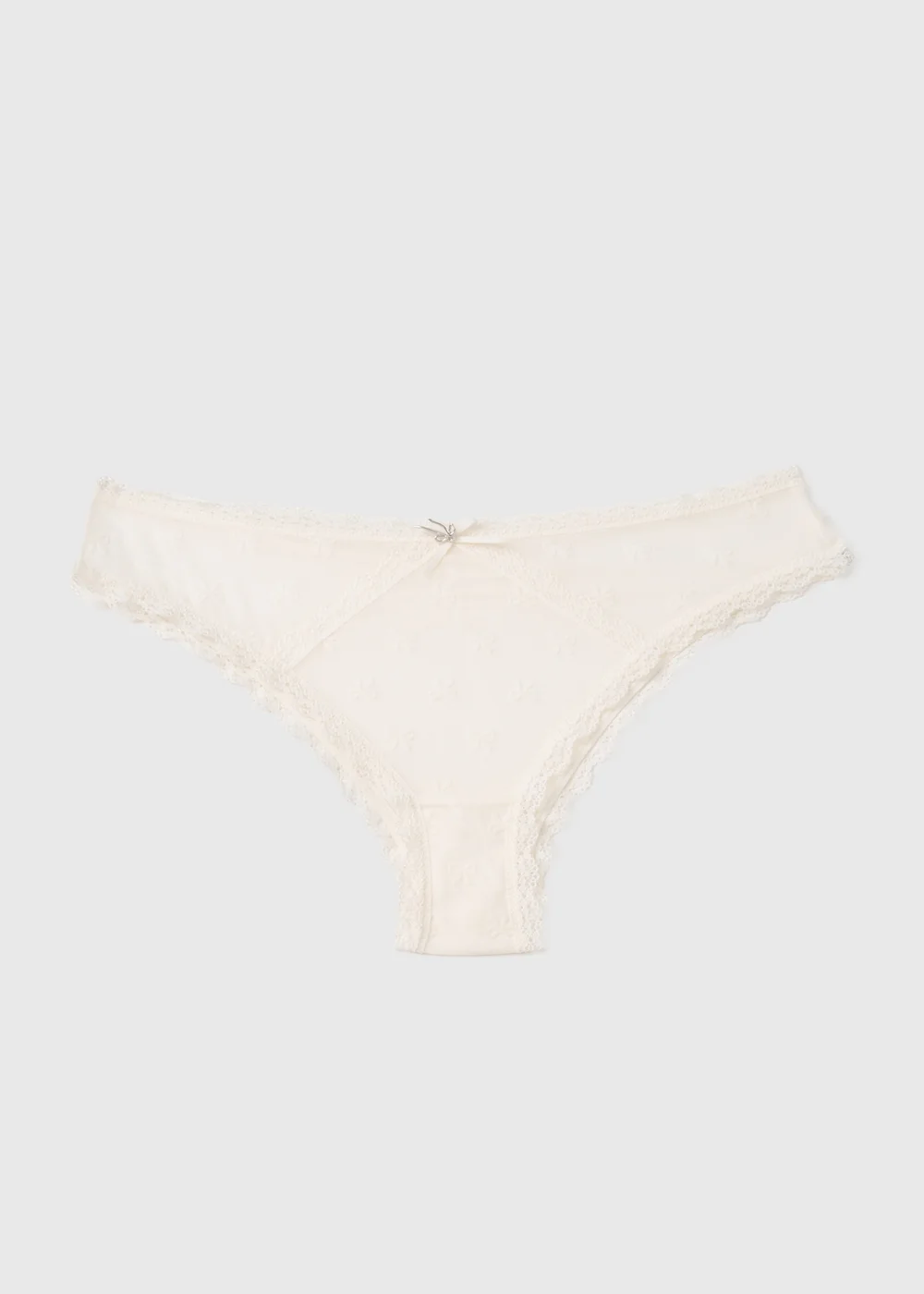 Cream Mesh Bow Brazilian Knickers - 20 Image 2