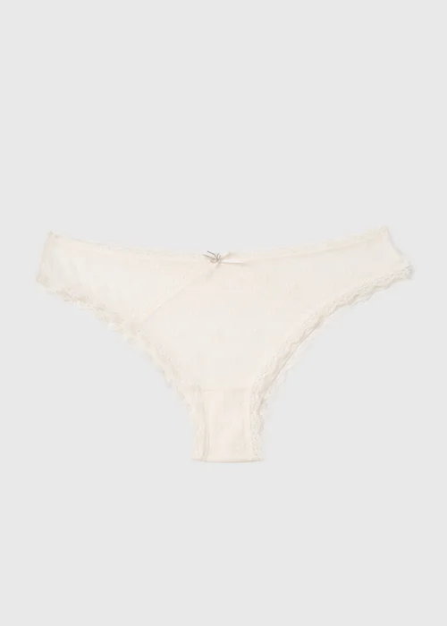 Cream Mesh Bow Brazilian Knickers - 20 Image 2