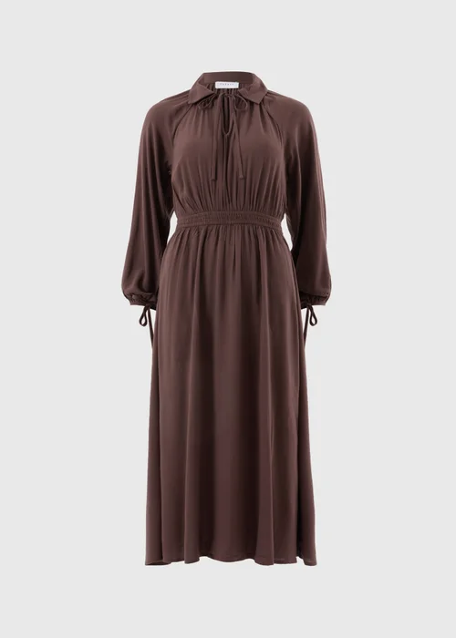 Brown Tie Neck Midaxi Dress - 26 Image 4