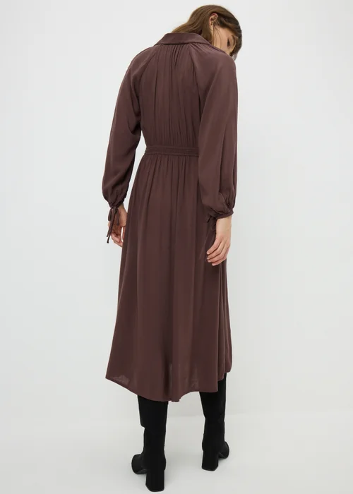 Brown Tie Neck Midaxi Dress - 26 Image 3