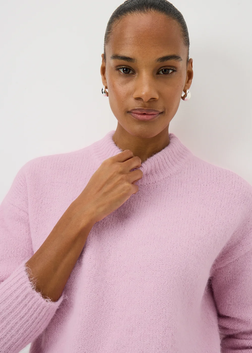 Pink Fluffy Lofty Crew Neck Jumper - XS Image 3
