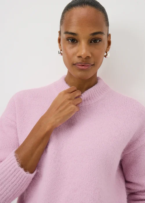 Pink Fluffy Lofty Crew Neck Jumper - XS Image 3