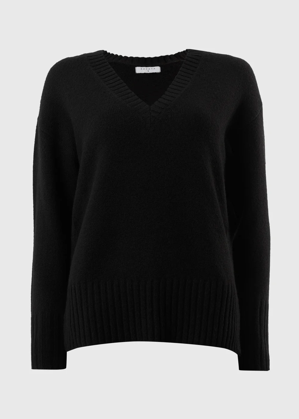 Black V-Neck Knit Jumper - XS Image 4