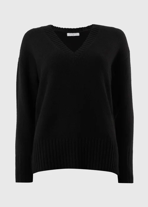 Black V-Neck Knit Jumper - XS Image 4