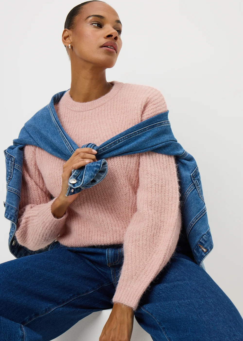 Light Pink Oversized Space Dye Jumper - XS Image 1