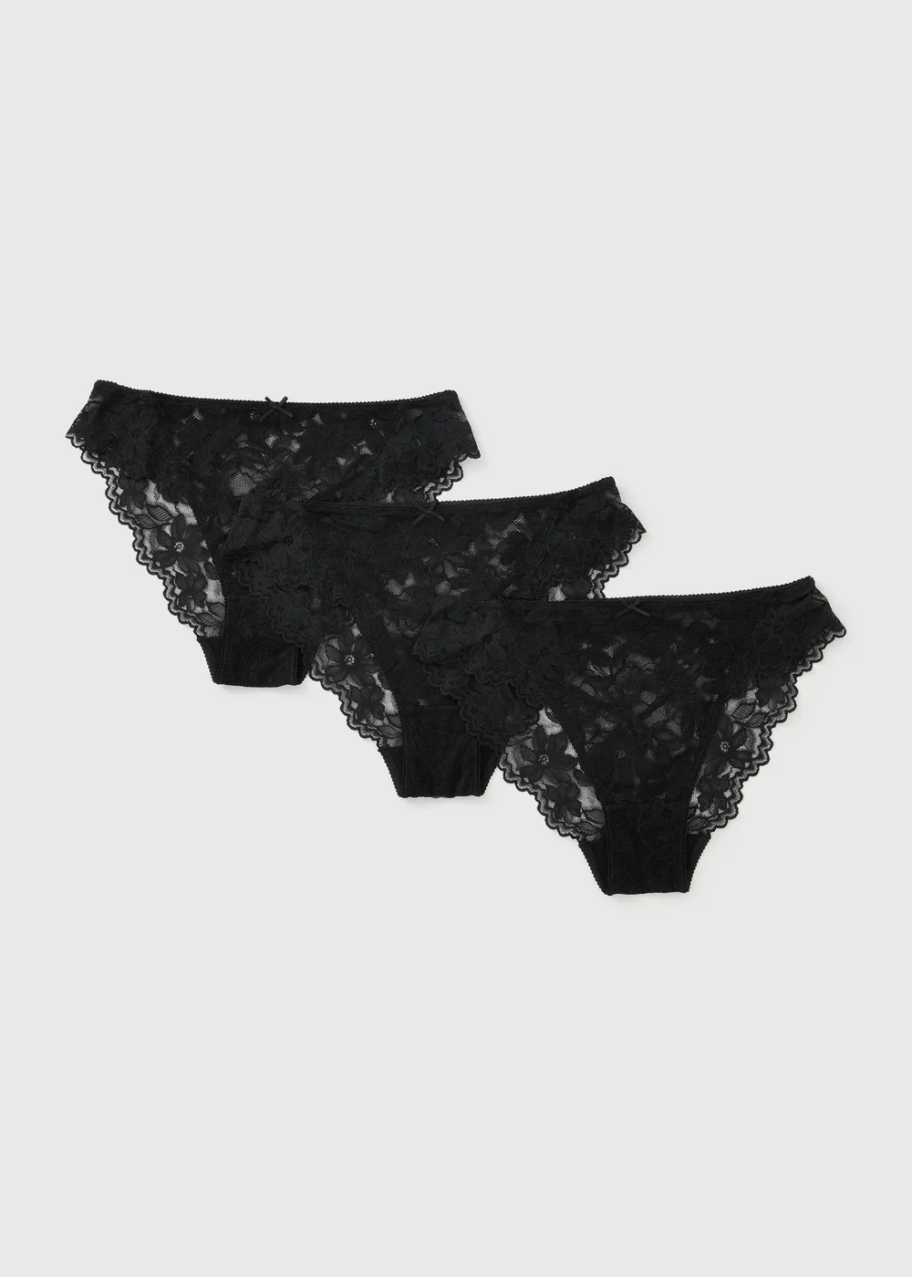 3 Pack Black Lace High Leg Knickers - 8 Image 2
