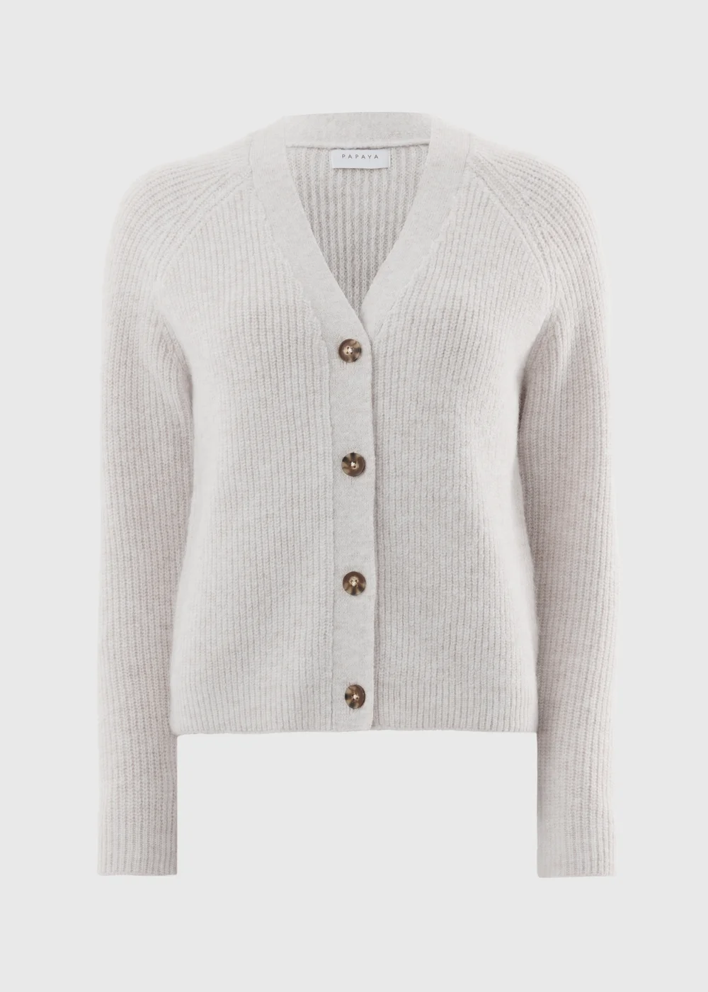 Oatmeal V-Neck Cardigan - 2XL Image 4