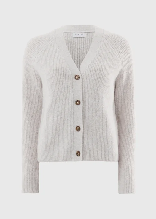 Oatmeal V-Neck Cardigan - 2XL Image 4