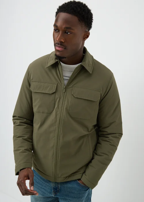 Khaki Padded Cargo Shacket - S Image 2