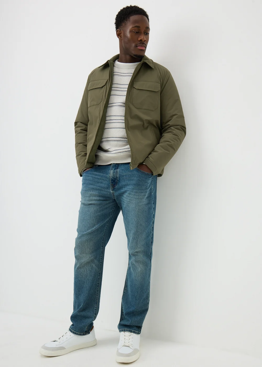 Khaki Padded Cargo Shacket - S Image 1