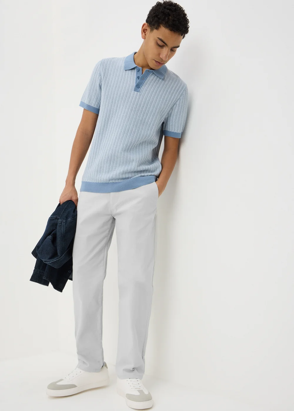 Light Grey Straight Fit Chinos - 30 Waist Regular Image 1