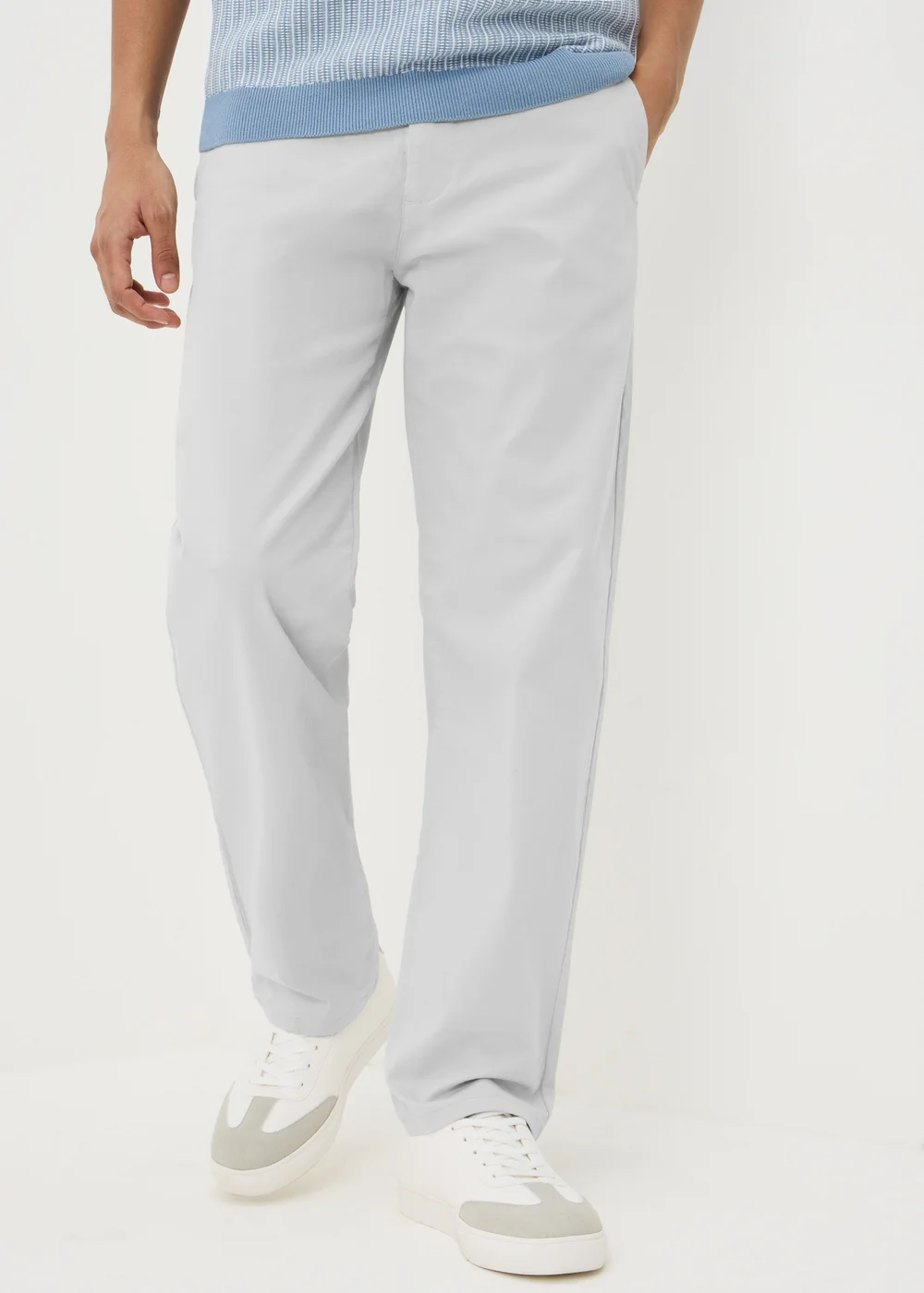 Light Grey Straight Fit Chinos - 30 Waist Regular Image 2
