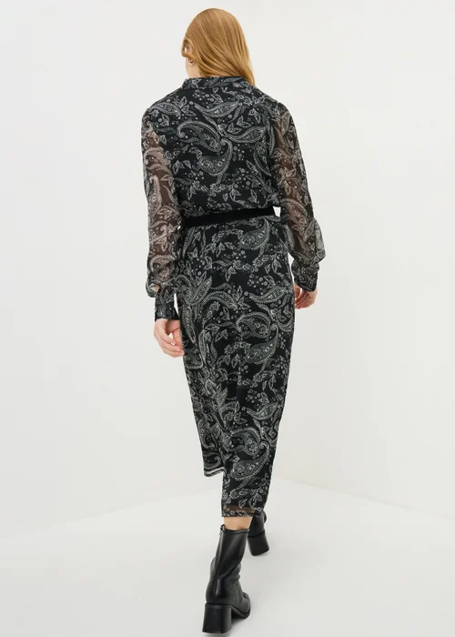 Black Paisley Belted Midaxi Dress - 20 Image 3