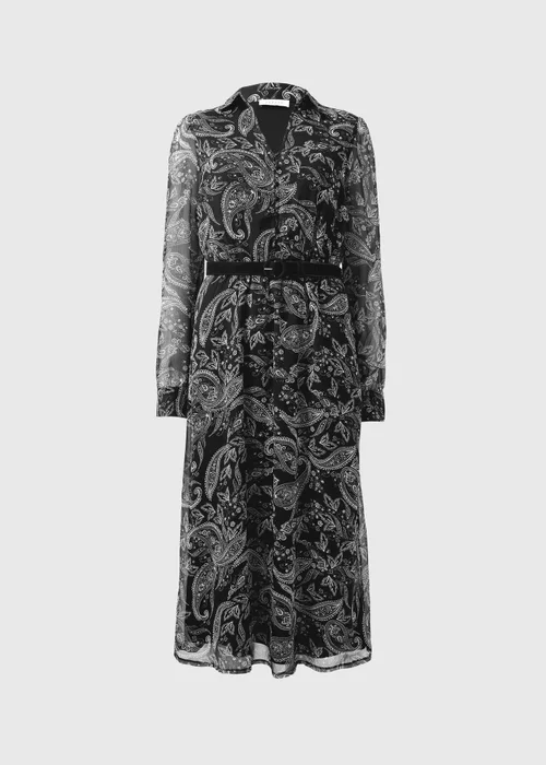 Black Paisley Belted Midaxi Dress - 20 Image 4
