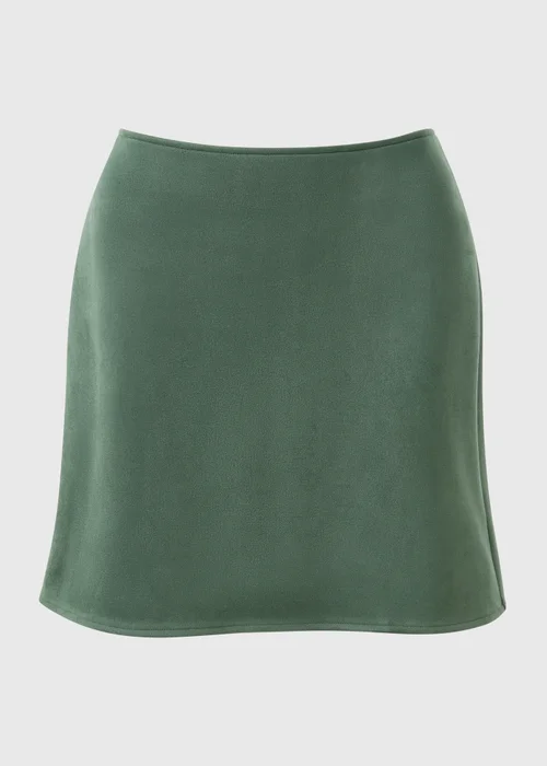 Teal Faux Suede Mini Skirt - 16 Image 4