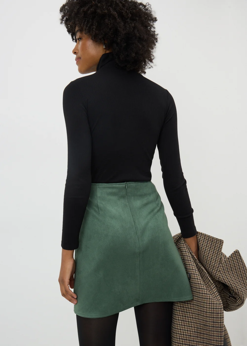 Teal Faux Suede Mini Skirt - 16 Image 3