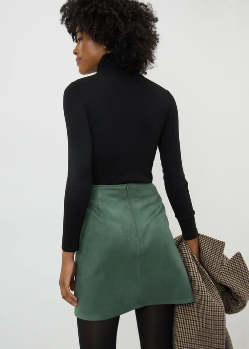 Teal Faux Suede Mini Skirt - 16 Image 3