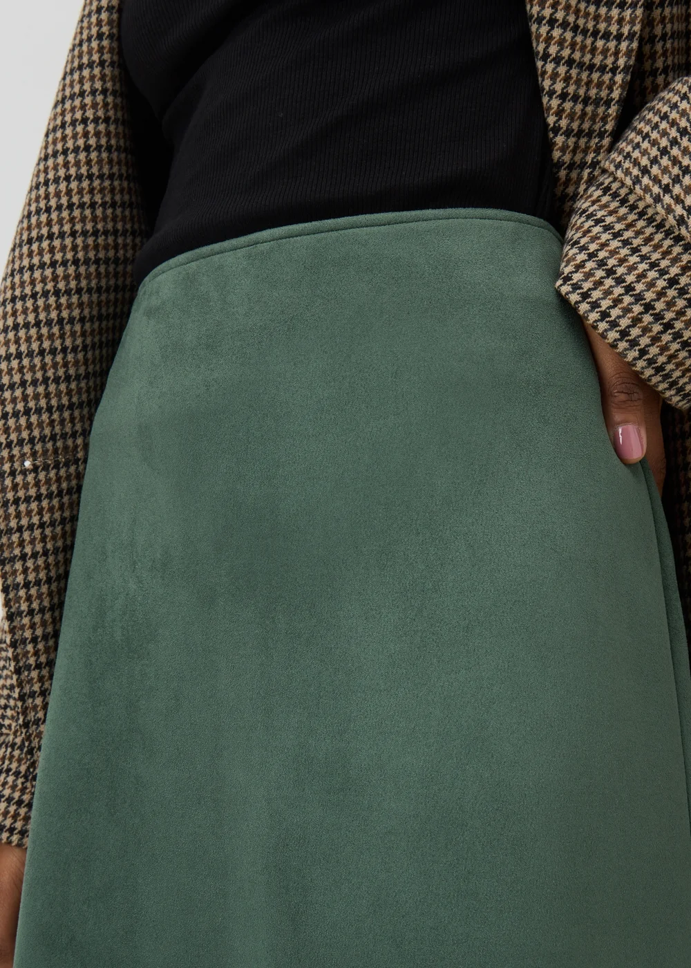 Teal Faux Suede Mini Skirt - 16 Image 2