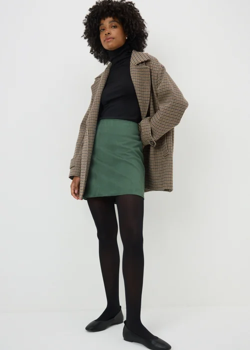 Teal Faux Suede Mini Skirt - 16 Image 1