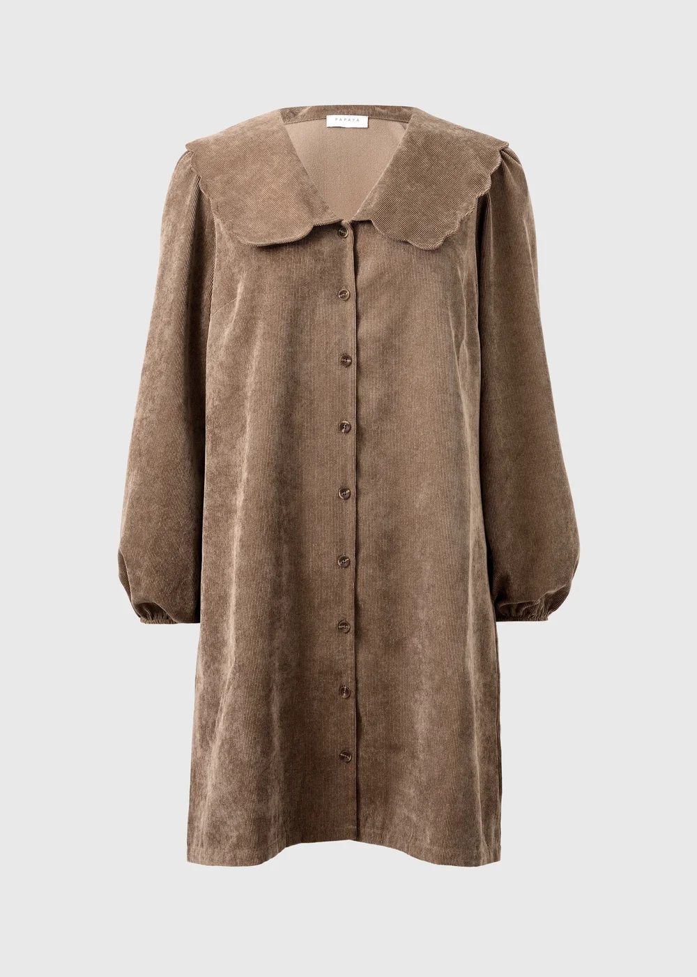 Brown Button Cord Collar Mini Dress - 18 Image 4