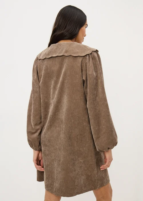 Brown Button Cord Collar Mini Dress - 18 Image 3