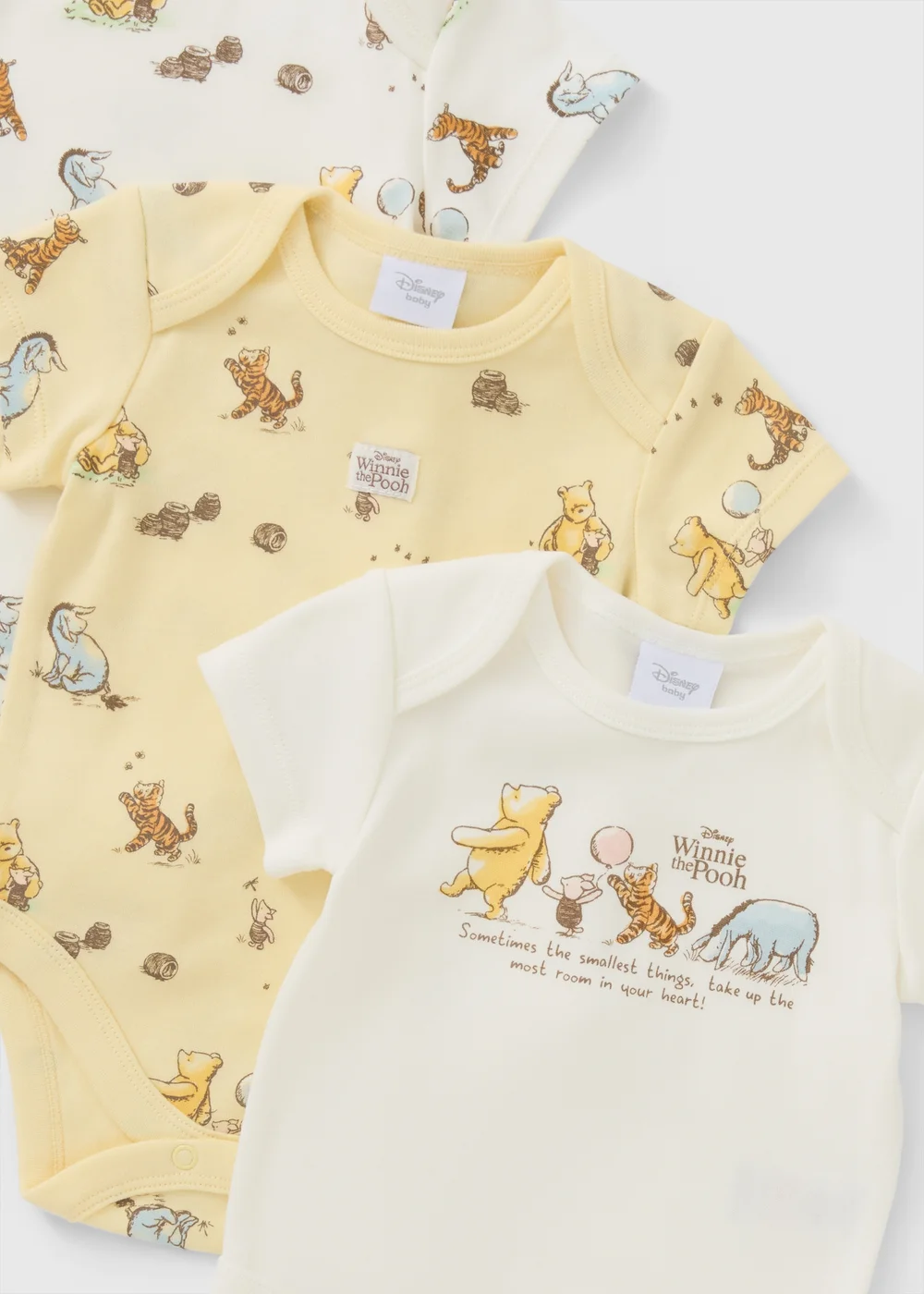 Disney Winnie The Pooh 3 Pack Baby Cream Bodysuits (Newborn-23mths) - 3-6 months Image 2